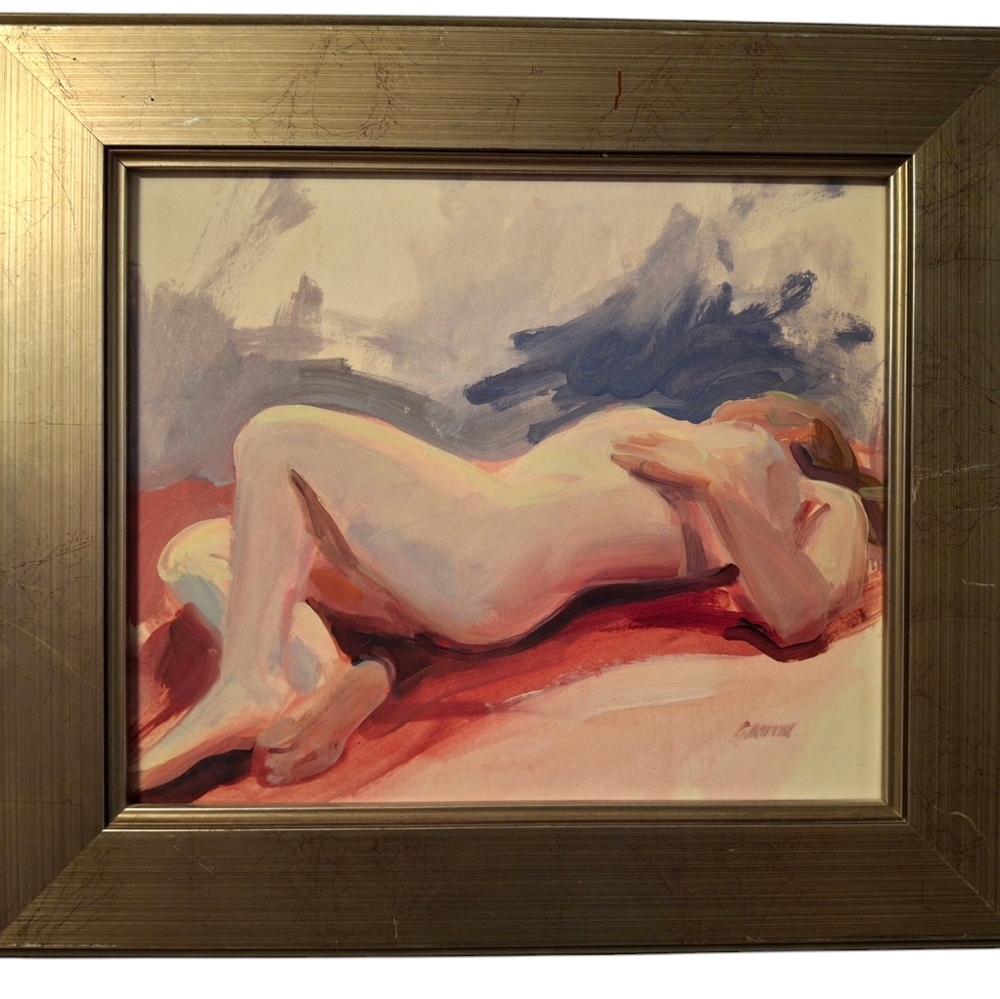 SLDEB Reclining Nude Study 16x14 Signed Gavin Undated. Acrylic Foam Board.